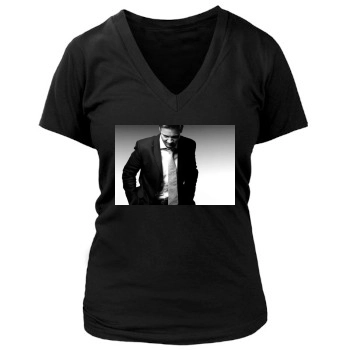 Jeremy Renner Women's Deep V-Neck TShirt