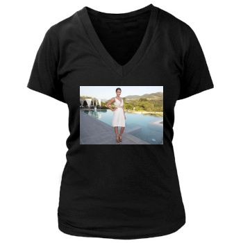 Jessica Alba Women's Deep V-Neck TShirt