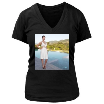 Jessica Alba Women's Deep V-Neck TShirt