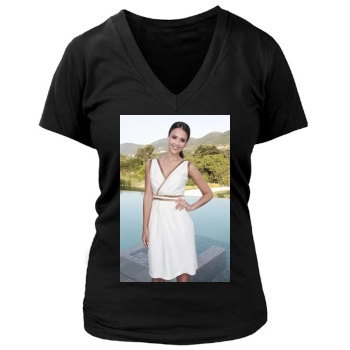 Jessica Alba Women's Deep V-Neck TShirt