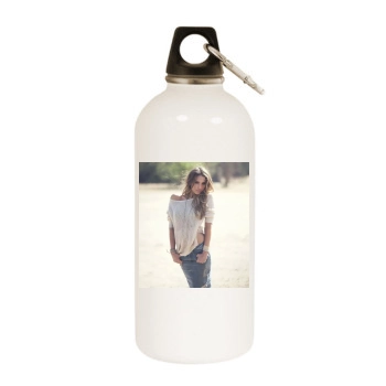 Jessica Alba White Water Bottle With Carabiner