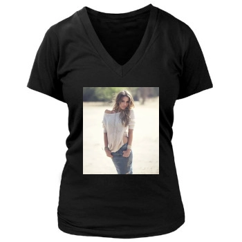 Jessica Alba Women's Deep V-Neck TShirt