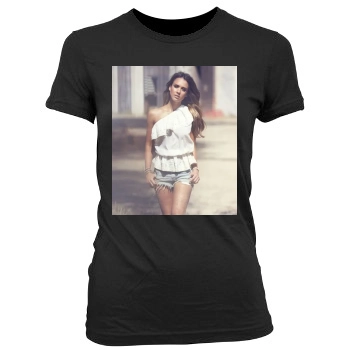 Jessica Alba Women's Junior Cut Crewneck T-Shirt