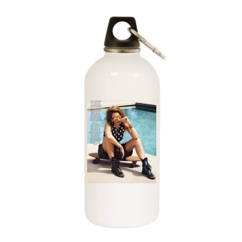 Jessica Alba White Water Bottle With Carabiner