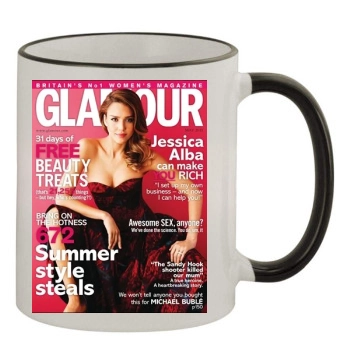 Jessica Alba 11oz Colored Rim & Handle Mug