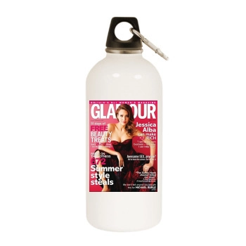 Jessica Alba White Water Bottle With Carabiner