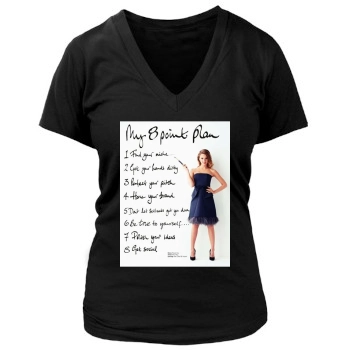 Jessica Alba Women's Deep V-Neck TShirt