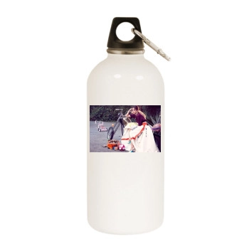 Jessica Alba White Water Bottle With Carabiner