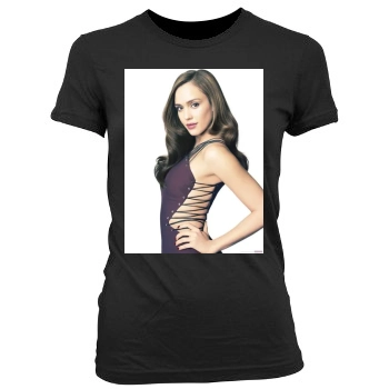 Jessica Alba Women's Junior Cut Crewneck T-Shirt