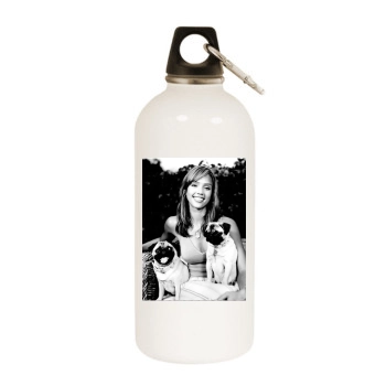 Jessica Alba White Water Bottle With Carabiner