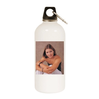 Jessica Biel White Water Bottle With Carabiner