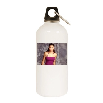 Jessica Biel White Water Bottle With Carabiner