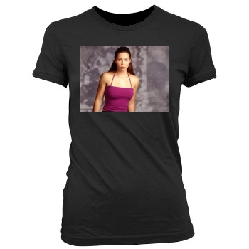 Jessica Biel Women's Junior Cut Crewneck T-Shirt