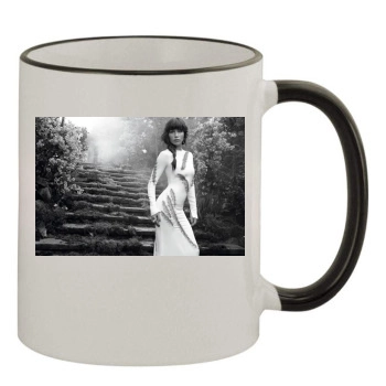 Jessica Biel 11oz Colored Rim & Handle Mug