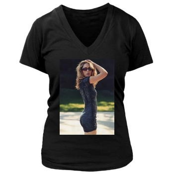 Jessica Biel Women's Deep V-Neck TShirt