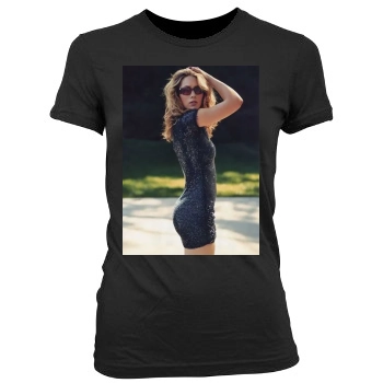 Jessica Biel Women's Junior Cut Crewneck T-Shirt