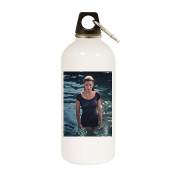 Jessica Biel White Water Bottle With Carabiner