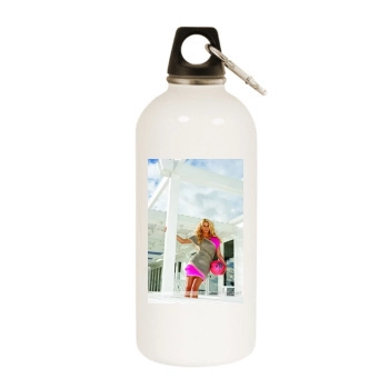 Jessica Simpson White Water Bottle With Carabiner