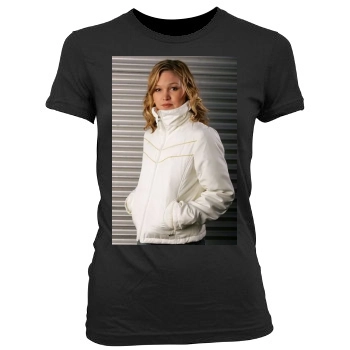 Julia Stiles Women's Junior Cut Crewneck T-Shirt