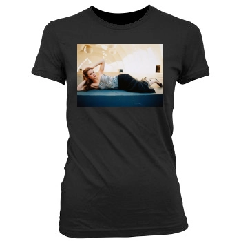 Julia Stiles Women's Junior Cut Crewneck T-Shirt