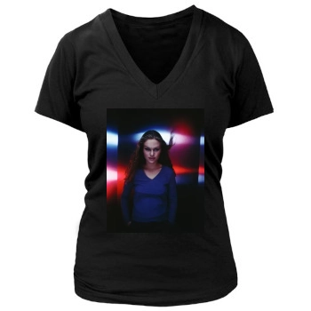 Julia Stiles Women's Deep V-Neck TShirt