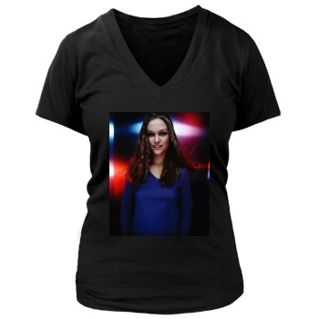 Julia Stiles Women's Deep V-Neck TShirt