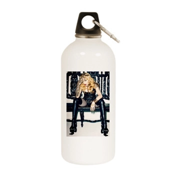 Madonna White Water Bottle With Carabiner