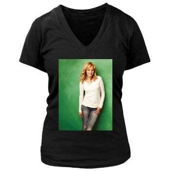 Malin Akerman Women's Deep V-Neck TShirt