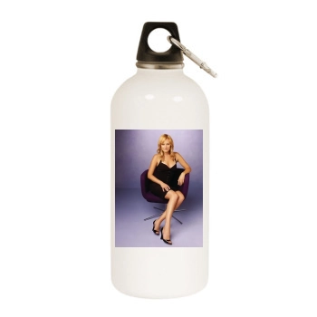 Malin Akerman White Water Bottle With Carabiner