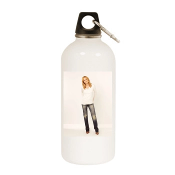 Malin Akerman White Water Bottle With Carabiner