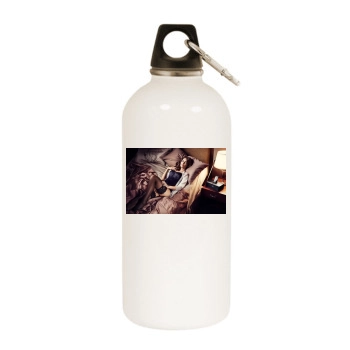 Megan Fox White Water Bottle With Carabiner