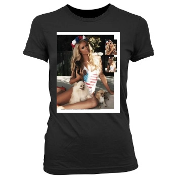 Paris Hilton Women's Junior Cut Crewneck T-Shirt