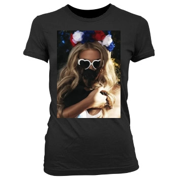 Paris Hilton Women's Junior Cut Crewneck T-Shirt