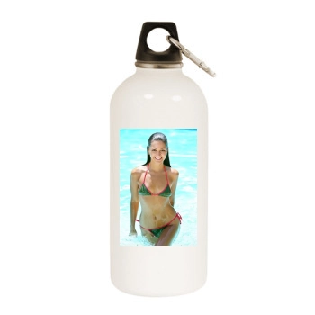 Paula Garces White Water Bottle With Carabiner