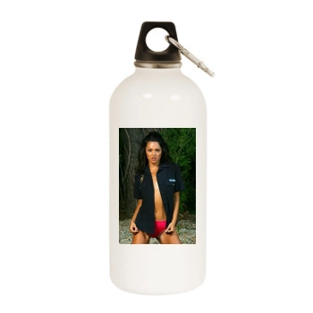 Paula Garces White Water Bottle With Carabiner