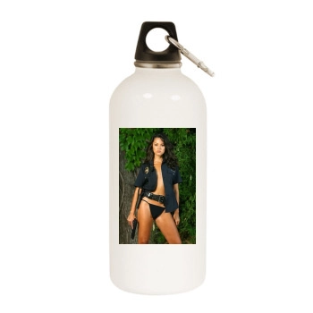 Paula Garces White Water Bottle With Carabiner