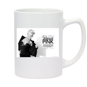 Pink 14oz White Statesman Mug