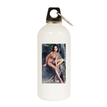 Adriana Lima White Water Bottle With Carabiner