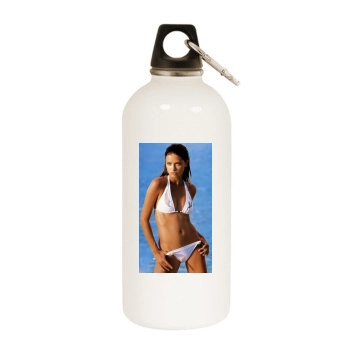 Adriana Lima White Water Bottle With Carabiner