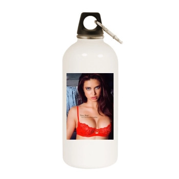 Adriana Lima White Water Bottle With Carabiner