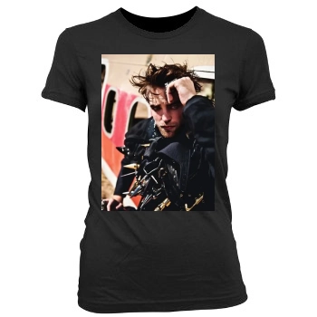 Robert Pattinson Women's Junior Cut Crewneck T-Shirt