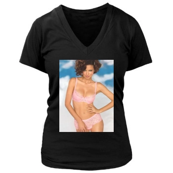 Adriana Lima Women's Deep V-Neck TShirt