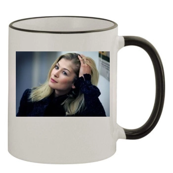 Rosamund Pike 11oz Colored Rim & Handle Mug