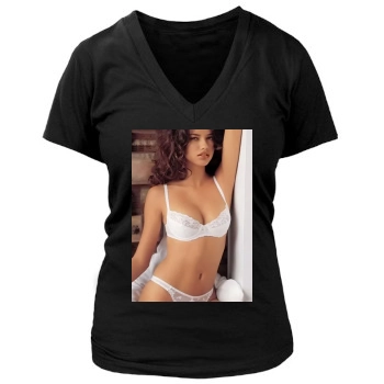 Adriana Lima Women's Deep V-Neck TShirt