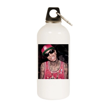 Tyga White Water Bottle With Carabiner