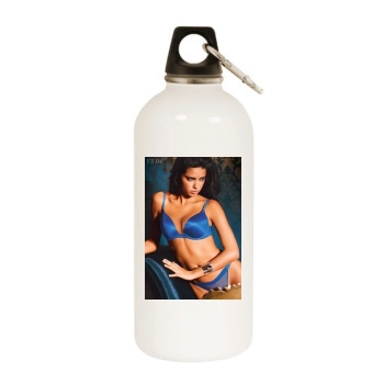 Adriana Lima White Water Bottle With Carabiner