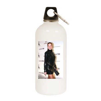 Adriana Lima White Water Bottle With Carabiner