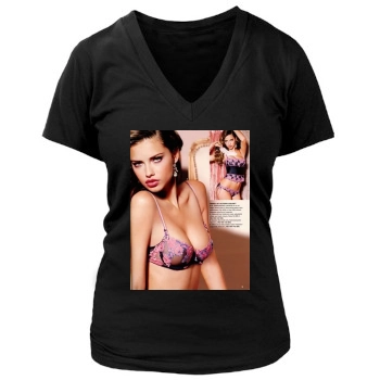 Adriana Lima Women's Deep V-Neck TShirt