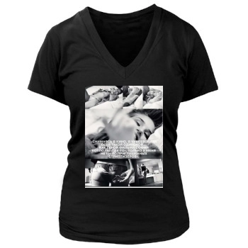 Rosie Huntington-Whiteley Women's Deep V-Neck TShirt