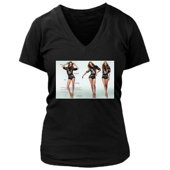 Rosie Huntington-Whiteley Women's Deep V-Neck TShirt